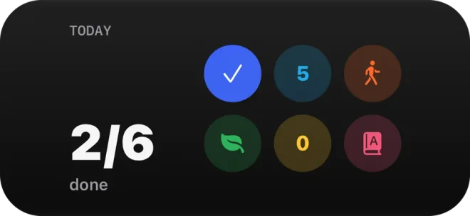 The same widget in dark appearance.